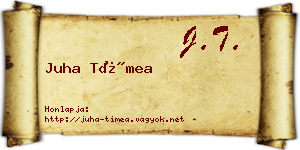 Juha Tímea névjegykártya